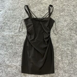 Zara Black Going Out Clubbing Minimalist Semi Formal Mini Dress Size XS